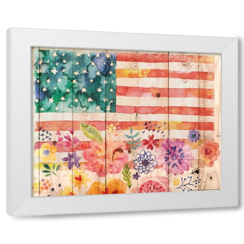 Flag 8 White Modern Wood Framed Art Print by Nobleworks, Inc.