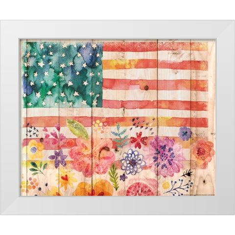 Flag 8 White Modern Wood Framed Art Print by Nobleworks, Inc.