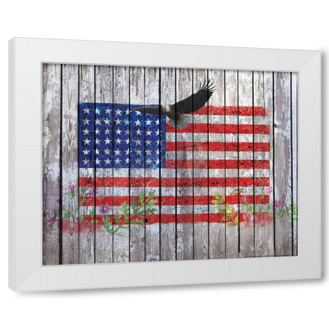 Flag 9 White Modern Wood Framed Art Print by Nobleworks, Inc.