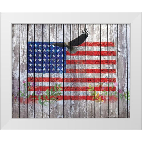 Flag 9 White Modern Wood Framed Art Print by Nobleworks, Inc.
