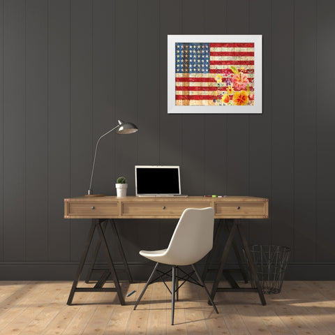 Flag 10 White Modern Wood Framed Art Print by Nobleworks, Inc.