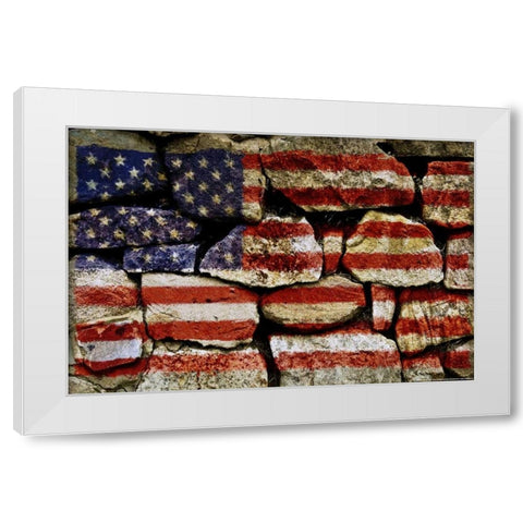 Flag 11 White Modern Wood Framed Art Print by Nobleworks, Inc.