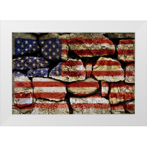 Flag 11 White Modern Wood Framed Art Print by Nobleworks, Inc.