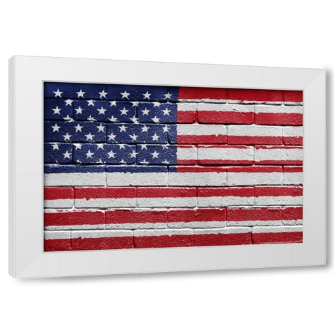 Flag 12 White Modern Wood Framed Art Print by Nobleworks, Inc.
