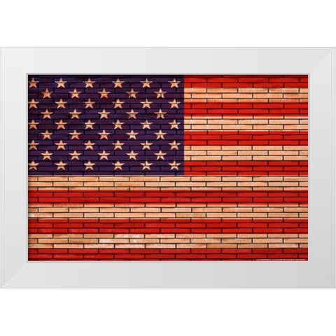 Flag 13 White Modern Wood Framed Art Print by Nobleworks, Inc.