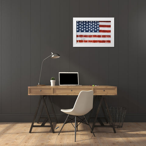 Flag 14 White Modern Wood Framed Art Print by Nobleworks, Inc.