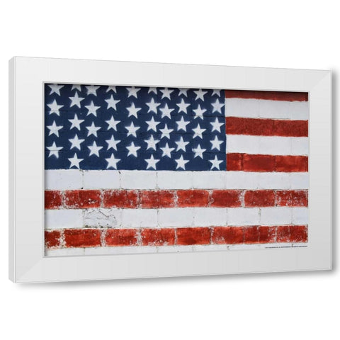 Flag 14 White Modern Wood Framed Art Print by Nobleworks, Inc.