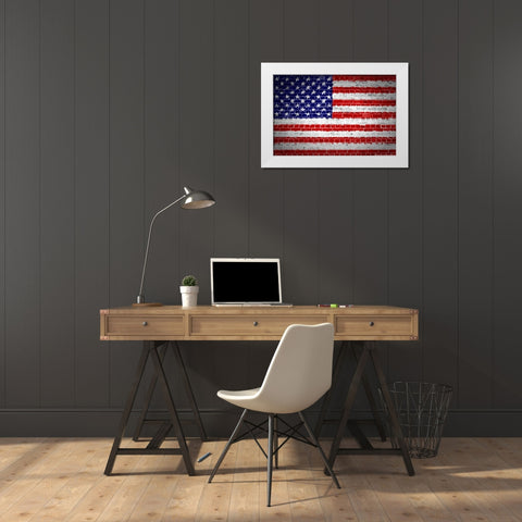 Flag 15 White Modern Wood Framed Art Print by Nobleworks, Inc.