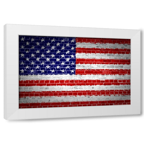 Flag 15 White Modern Wood Framed Art Print by Nobleworks, Inc.