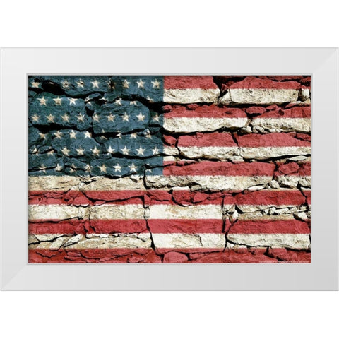 Flag 16 White Modern Wood Framed Art Print by Nobleworks, Inc.