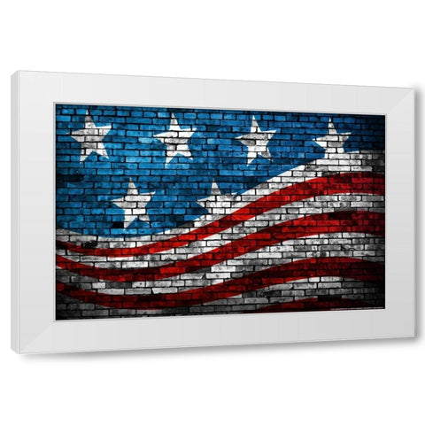 Flag 18 White Modern Wood Framed Art Print by Nobleworks, Inc.