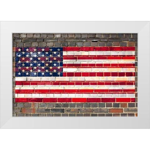 Flag 19 White Modern Wood Framed Art Print by Nobleworks, Inc.