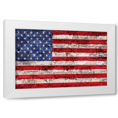 Flag 20 White Modern Wood Framed Art Print by Nobleworks, Inc.