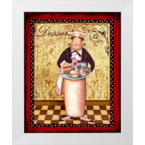 Chef 2 Dessert White Modern Wood Framed Art Print by Eisner, Viv
