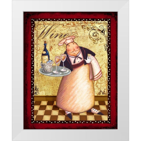 Chef 4 Wine White Modern Wood Framed Art Print by Eisner, Viv