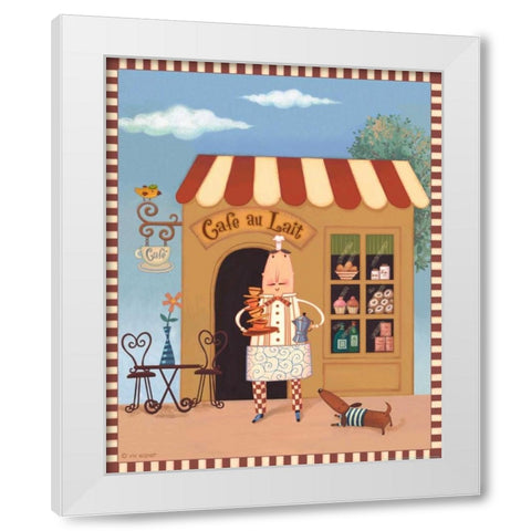Chef 6 Cafe Au Lait White Modern Wood Framed Art Print by Eisner, Viv