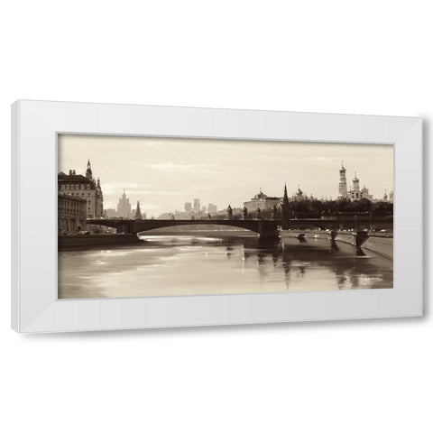 Bolshoy Moskworetsky Bridge White Modern Wood Framed Art Print by Ryazanov