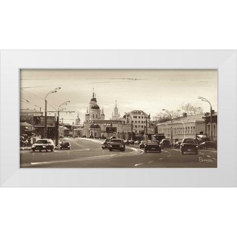 Sergy Radonezhsky Street White Modern Wood Framed Art Print by Ryazanov