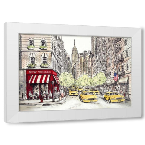 New Yorker White Modern Wood Framed Art Print by Marceau, Chloe