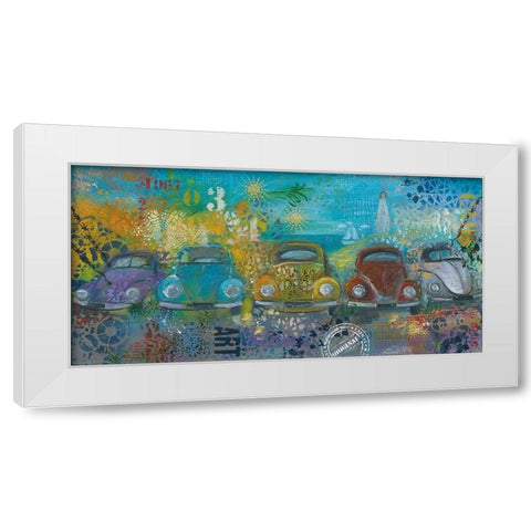 BEETLE LINE White Modern Wood Framed Art Print by Mizo