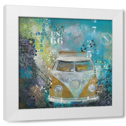 YELLOW BULLY White Modern Wood Framed Art Print by Mizo