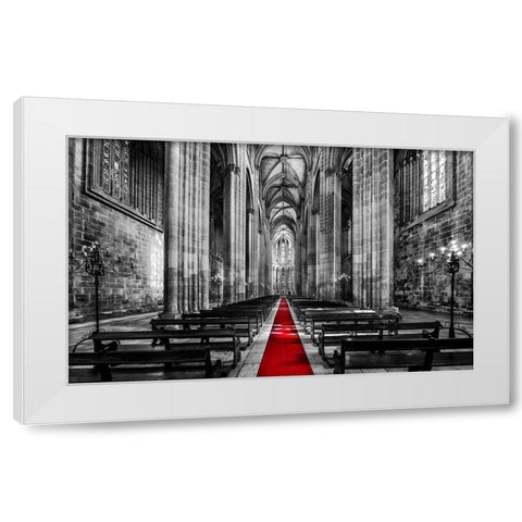 Church Mosteiro da Batalha White Modern Wood Framed Art Print by Kostka, Vladimir