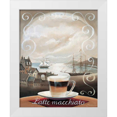 Latte Macchiato White Modern Wood Framed Art Print by Jasper