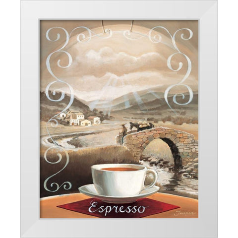 Espresso White Modern Wood Framed Art Print by Jasper