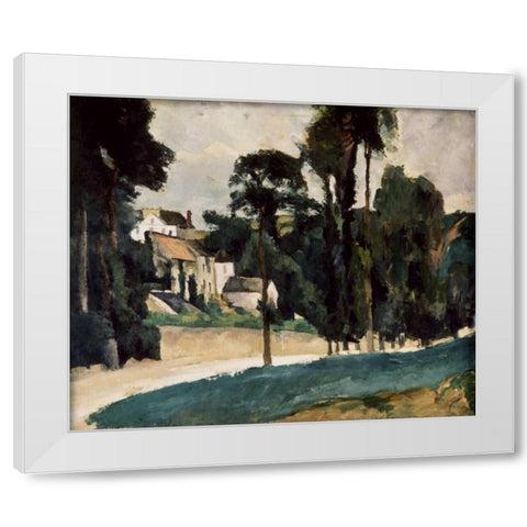 A Way In A Path White Modern Wood Framed Art Print by Cezanne, Paul