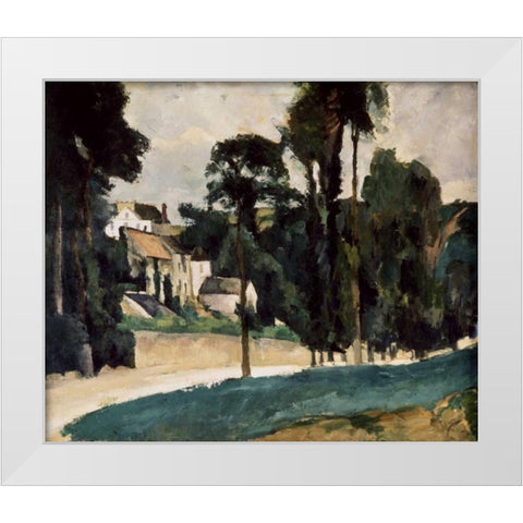 A Way In A Path White Modern Wood Framed Art Print by Cezanne, Paul