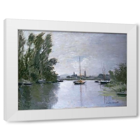 Argenteuil White Modern Wood Framed Art Print by Monet, Claude