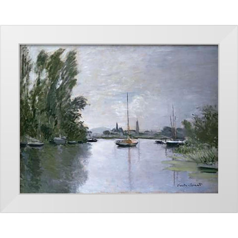 Argenteuil White Modern Wood Framed Art Print by Monet, Claude