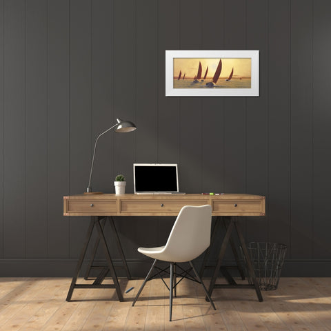 Sailing Sailing White Modern Wood Framed Art Print by Romanello, Diane