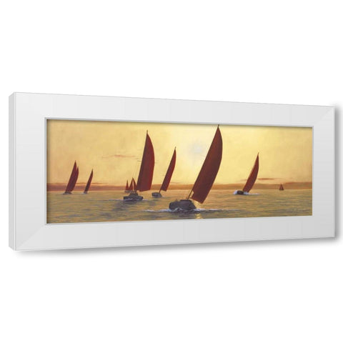 Sailing Sailing White Modern Wood Framed Art Print by Romanello, Diane