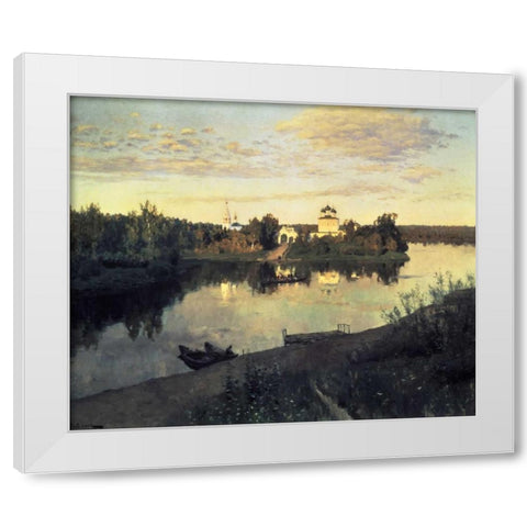 Evening Bells, 1892 White Modern Wood Framed Art Print by Levitan, Isaac