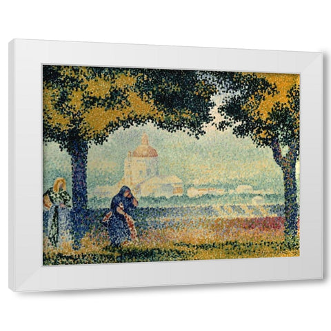 The Church of Santa Maria degli Angely near Assisi White Modern Wood Framed Art Print by Cross, Henri Edmond