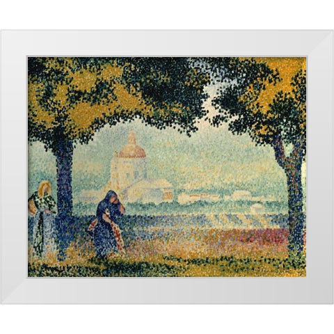 The Church of Santa Maria degli Angely near Assisi White Modern Wood Framed Art Print by Cross, Henri Edmond