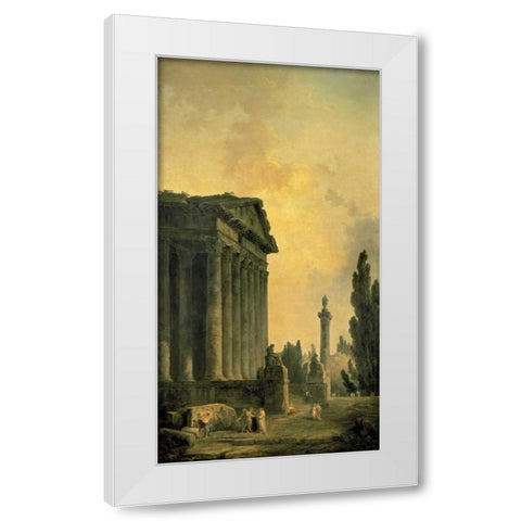 Temple Ruins White Modern Wood Framed Art Print by Robert, Hubert