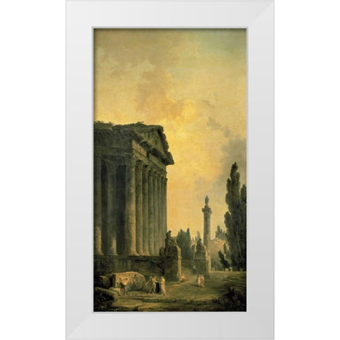 Temple Ruins White Modern Wood Framed Art Print by Robert, Hubert