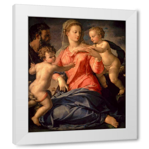 The Holy Family White Modern Wood Framed Art Print by Bronzino, Agnolo