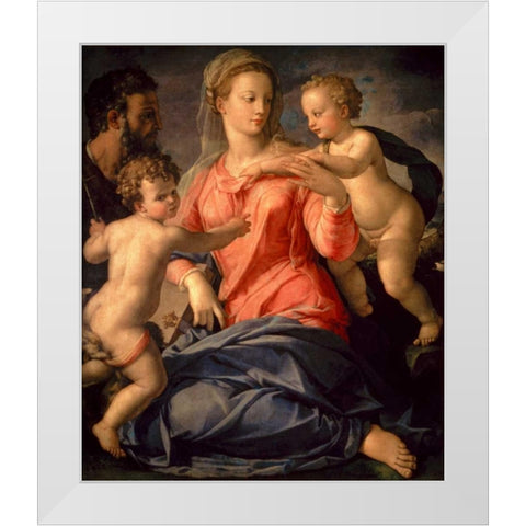 The Holy Family White Modern Wood Framed Art Print by Bronzino, Agnolo