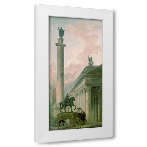 Roman Obelisk White Modern Wood Framed Art Print by Robert, Hubert