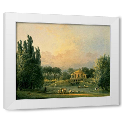 Italian Tempietto in a Park White Modern Wood Framed Art Print by Robert, Hubert