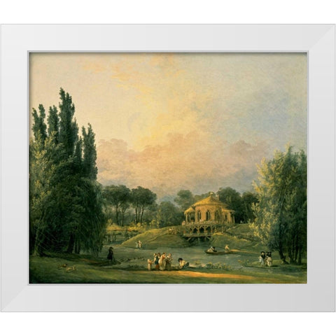 Italian Tempietto in a Park White Modern Wood Framed Art Print by Robert, Hubert