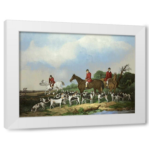 The Old Berkshire Hunt White Modern Wood Framed Art Print by Goode
