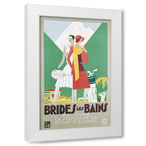 Brides Les Bains, PLM White Modern Wood Framed Art Print by Benigni, Leon