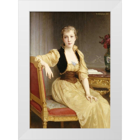 Lady Maxwell White Modern Wood Framed Art Print by Bouguereau, William-Adolphe