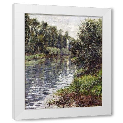 A Small Branch of The Seine, Argenteuil White Modern Wood Framed Art Print by Caillebotte, Gustave