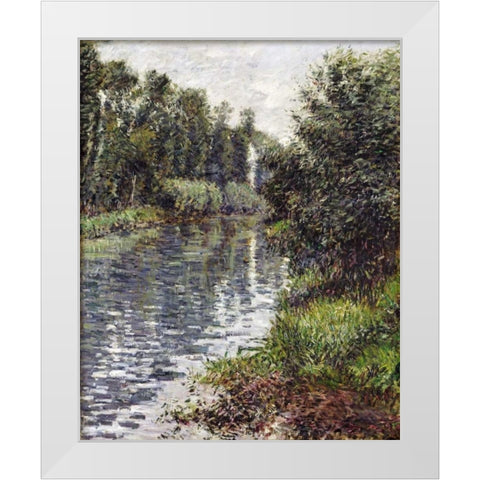 A Small Branch of The Seine, Argenteuil White Modern Wood Framed Art Print by Caillebotte, Gustave