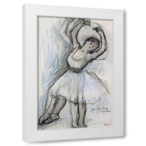 Study of a Dancer White Modern Wood Framed Art Print by Degas, Edgar